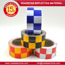 High visibility checkerboard printed reflective tape for vehicles